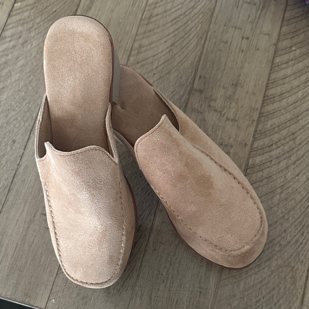 Amazon Tan Suede Mules